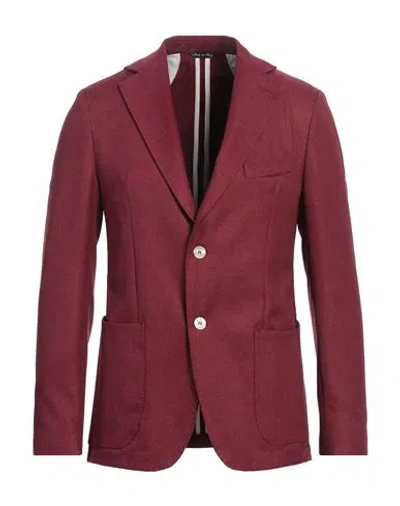 Tela-n° By Takeshy Kurosawa Man Blazer Burgundy Size 42 Polyester, Viscose, Elastane, Wool In Red
