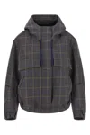 Tela Niki Check-pattern Jacket In Gray