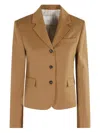 Tela Notched-lapel Three-button Jacket In Brown