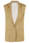 Tela Noto Button-closure Gilet With Front Pockets In Brown