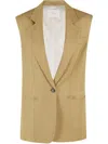 Tela Noto Button-closure Gilet With Front Pockets In Neutrals