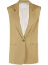 Tela Noto Button-closure Gilet With Front Pockets In Neutrals