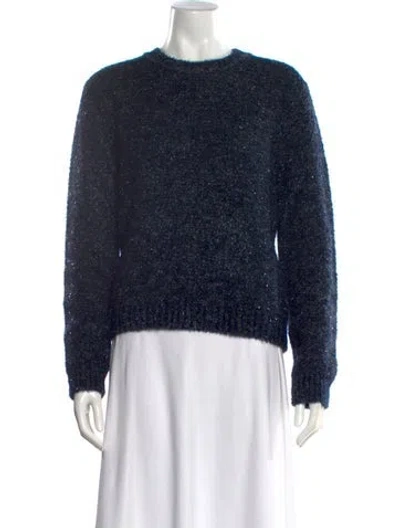 Pre-owned Tela Nylon Crew Neck Sweater W/ Tags In Blue