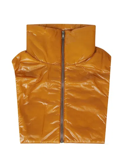 Tela Padded Zip-up Scarf In Brown