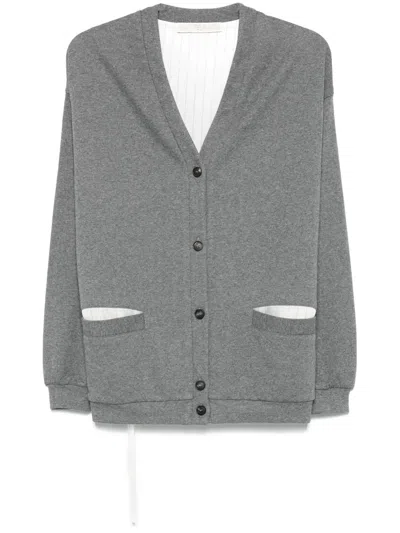 Tela Panelled Cardigan In Grey