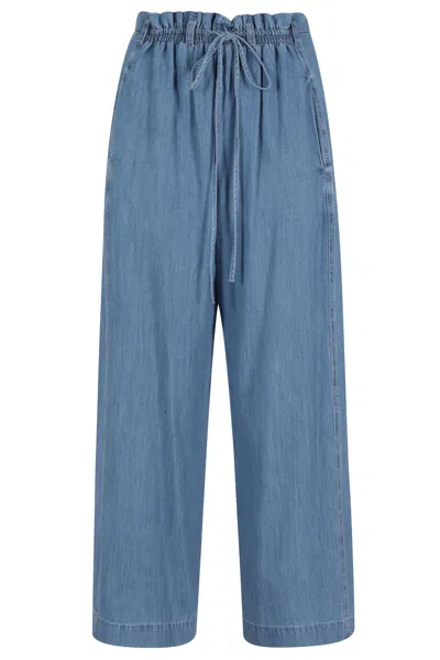 Tela Pantalone Lucio In Blue