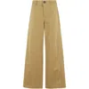 Tela Wide-leg Pants With Angled Front Pockets In Beige