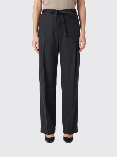 Tela Pants Woman Color Grey In Black