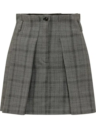 Tela Plaid Pleated A-line Skirt In Fantasia