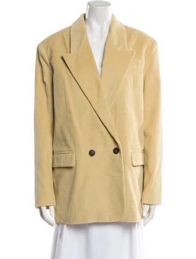 Pre-owned Tela Plaid Print Blazer W/ Tags In Yellow