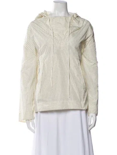 Pre-owned Tela Plaid Print Evening Jacket In Neutral