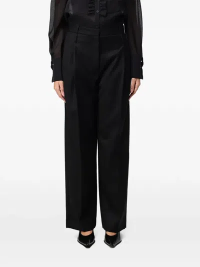 Tela Pleat-detail Tailored Trousers In Black