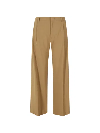 Tela Pleat-detail Wide-leg Trousers In Brown