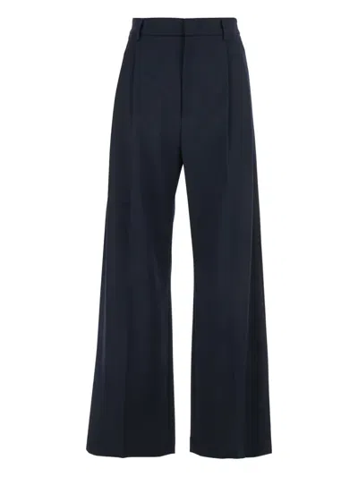 Tela Pleated Elasticated-waistline Trousers In Blue