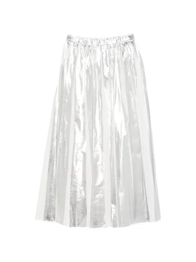 Tela Pleated Maxi Skirt In Metallic