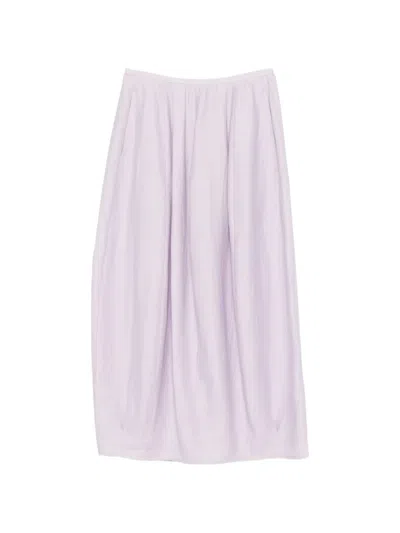 Tela Pleated Rear-slit Skirt In Purple