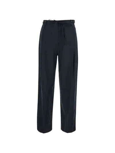 Tela Pleated Tie-waist Trousers In Blue