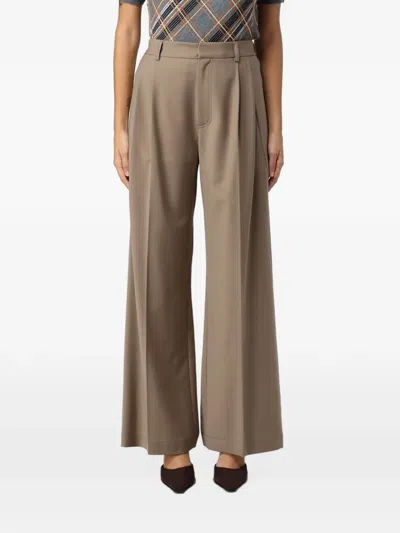 Tela Pleated Wide-leg Trousers In Animal Print
