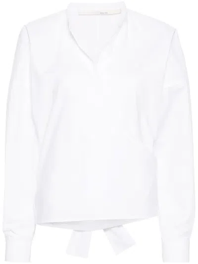 Tela Poplin Wrap Shirt In White