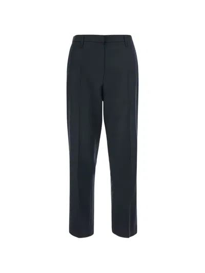 Tela Mid-rise Tailored Wool Straight-leg Pants In Blue