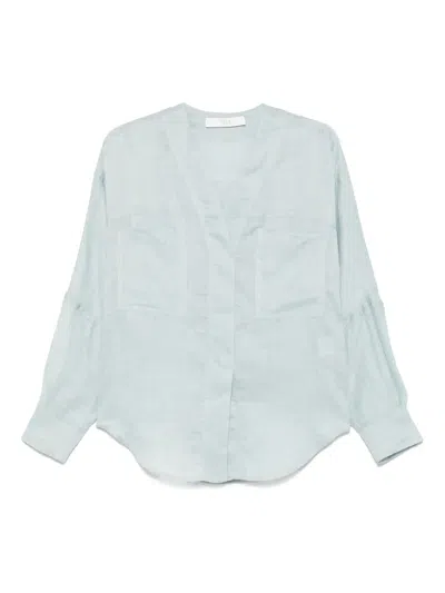 Tela Ramie Blouse In Blue