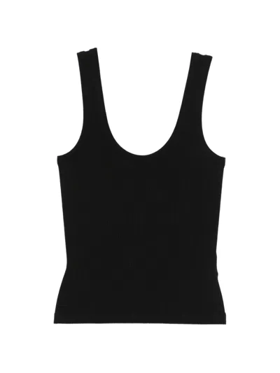 Tela Ribbed-knit Tank Top In Black