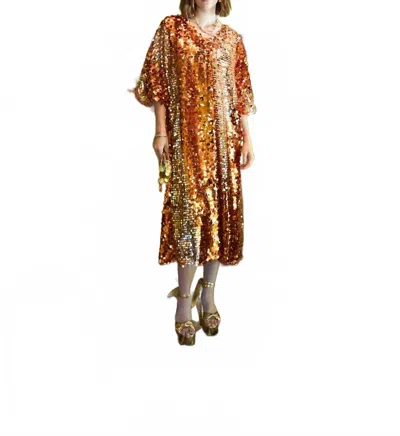 Tela Rocket Man Long Dress In Gold