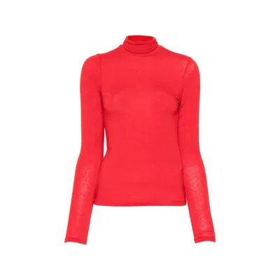 Tela Roll Neck Viscose Jumper In Red