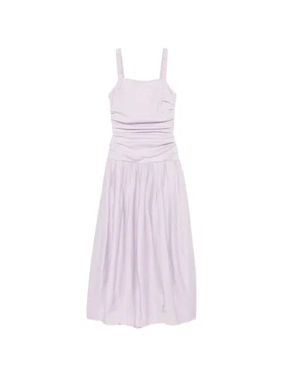 Tela Ruched Tie-back Dress In Transparent