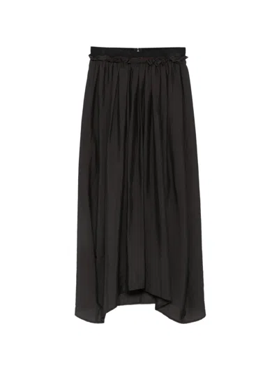 Tela 러플 비대칭 스커트 In Black