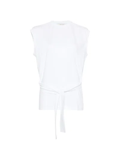 Tela 사코 타이 웨이스트 티셔츠 In White