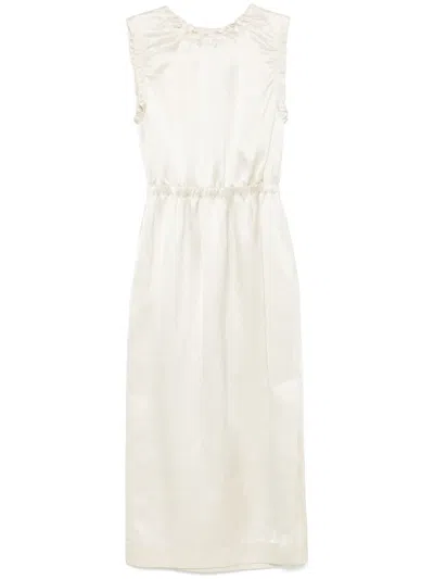 Tela Satin Midi Dress In Neutrals