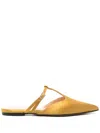 Tela Mules Aus Satin In Gelb