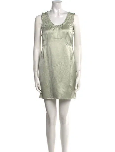 Pre-owned Tela Scoop Neck Mini Dress W/ Tags In Green