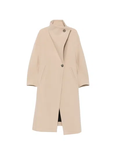 Tela Scott Funnel-neck Coat In Neutral