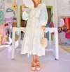 Tela Seaside Seashells Midi Dress In White In White