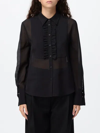 Tela Ruffled Semi-sheer Shirt In Multi