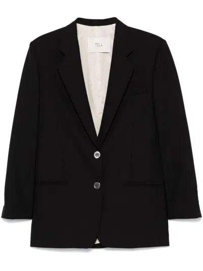 Tela Single-breasted Blazer In Black