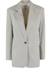 Tela Single-breasted Blazer With Tailored Silhouette In Grey