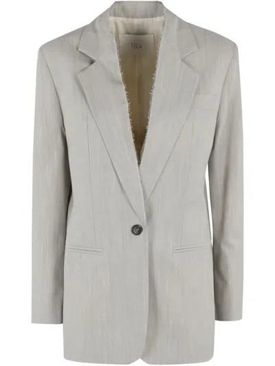 TELA SINGLE-BREASTED BLAZER
