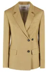 Tela Single-breasted Blazer With Side Button Closure In Miele In Brown
