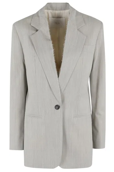 TELA SINGLE-BREASTED BLAZER WITH TAILORED SILHOUETTE