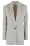 Tela Single-breasted Blazer With Tailored Silhouette In Grey