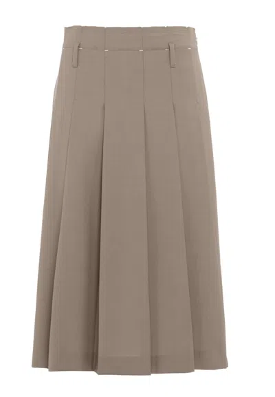 Tela Skirt  Midi Plissetta In Neutral