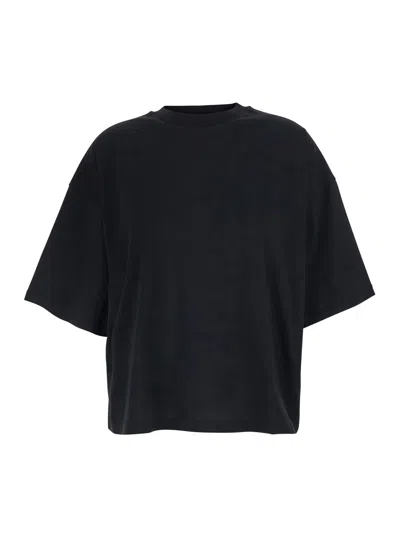 Tela Black T-shirt Skossa With Round Neck And Short Sleeves In Cotton For Women In Blue