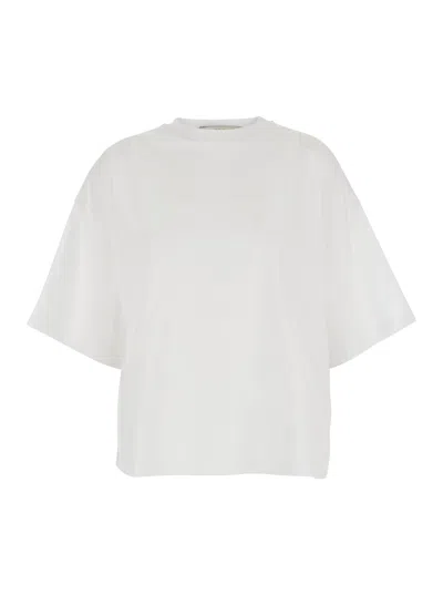 Tela White Skossa T-shirt With Round Neck In Cotton For Women