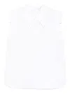 Tela Sleeveless Pointed-collar Top In White