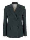 Tela Double-breasted Peak-lapel Blazer In Blue