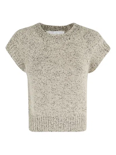 Tela Speckled Short-sleeve Top In Neutral