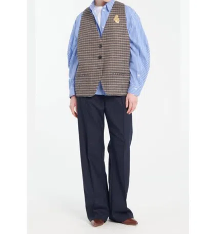 Tela Stormo Front Seam Trouser In Midnight In Gray